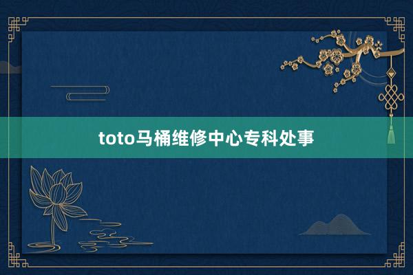 toto马桶维修中心专科处事